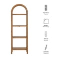 thumbnail image 2 of Vexley 72 Inch Tall Narrow Arched Bookshelf in Walnut, 2 of 9