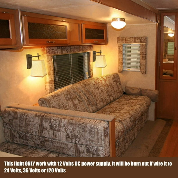 Facon LED RV Fabric Light Fixture with Flared Wall Sconce Shade, Wall