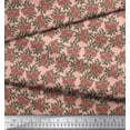 thumbnail image 2 of Soimoi Velvet Fabric Leaves & Floral Block Printed Craft Fabric by The Yard 58 Inch Wide, 2 of 3