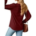 thumbnail image 5 of Hibeli Womens Casual Crewneck Puff Long Sleeve Loose Fit Solid Color Top, 5 of 7