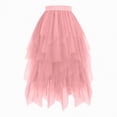 thumbnail image 6 of mgoYE Women's Tulle Tutu A-line Midi Skirt Tiered Layered High Elastic Waist Ballet Prom Party Irregular Mesh Skirt(Light Pink,S), 6 of 7