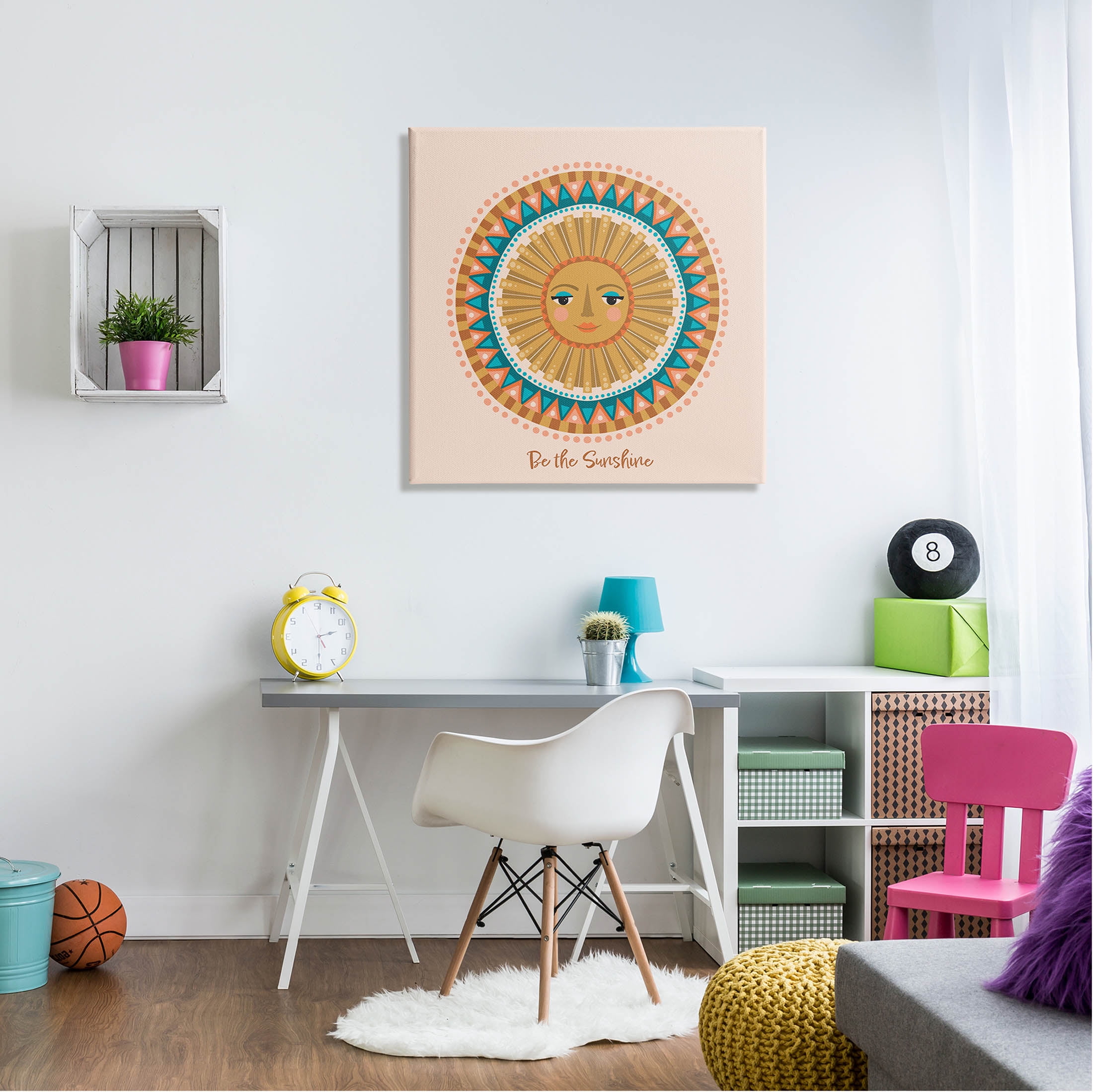 Boho Be The Sunshine Pattern Landscape Graphic Art Gallery Wrapped Canvas Print Wall Art