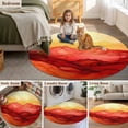 Abstract Art Watercolor Red Sunshine 5FT Round Area Rugs for Living ...