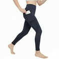 thumbnail image 2 of Floleo Girls High Waisted Yoga Leggings Soft Breathable Playwear with Pockets for Comfortable Stretchy Activewear Gym Dance and Everyday Wear(Navy,4 Years), 2 of 9
