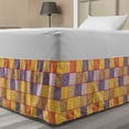 thumbnail image 1 of Abstract Bed Skirt, Colorful Squares with Vertical Horizontal Stripes Overlapping Plaid Inspired, Elastic Bedskirt Dust Ruffle Wrap Around for Bedding Decor, 4 Sizes, Multicolor, by Ambesonne, 1 of 2
