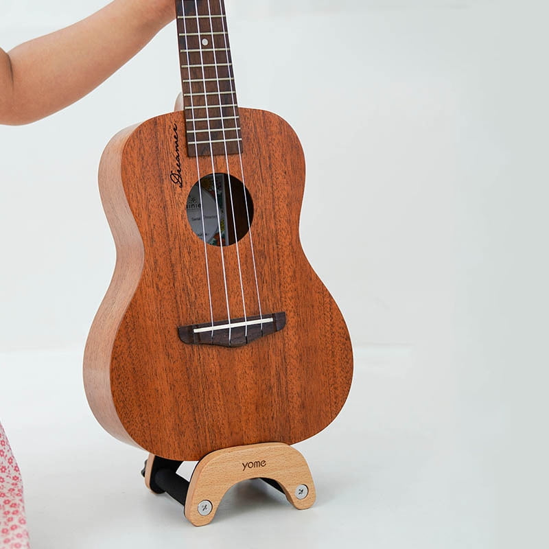 Ukulele Stand Floor Desktop, Solid Wood Clip On Travel Stand, Adjustable for 21"-26" Soprano/Concert/Tenor Ukuleles