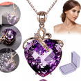 thumbnail image 2 of Collar De Amatista Malubero En Forma De Corazón Morado, 2 of 4
