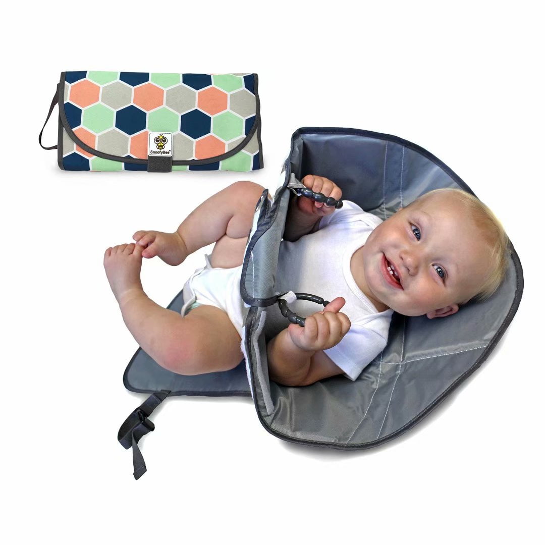 SnoofyBee Portable Clean Hands Changing Pad. 3in1 Diaper Clutch