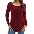 thumbnail image 6 of FOLUNSI Women's Plus Size Tops Long Sleeve Lace Pleated Blouses Tunic Tops New Arrivals M-4XL, 6 of 6