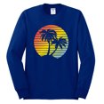 thumbnail image 2 of Two Coconut Palm Trees Beach Sunset | Mens Pop Culture Long Sleeve T-Shirt, Royal, 2XL, 2 of 4