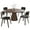 Dark Walnut/Brown, variant on LeisureMod 5-Piece Dining Set Round Dining Table in Walnut and 4 Leather Dining Chairs for Modern Home, Kitchen Fynix Collection