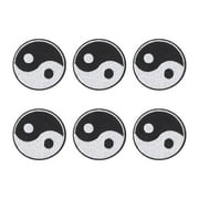 Tersalle 6PCS Yin Yang Patch Tai Chi Pattern DIY Clothing Patches Individuation Cotton Sewing Patches for Shirt Package Hat Wallet