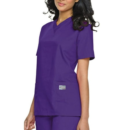 Crimson Scrubs Top - Landau Unisex V-Neck Scrub Top, Style 71221