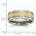 thumbnail image 6 of Titanium 8mm Gold Plated Satin and Polished Band Ring Size 10 Jewelry Gifts for Women - 4.6 Grams, 6 of 7