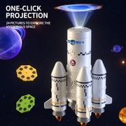 Space Rocket Toys for 3 4 5 6 7 8 9 Years Old Kids Science Educational Toys 5-in-1 STEM Aerospace Toy with 2 Astronauts, Projection Lamp, Space Toys Gift for Boys Girls 3+