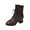 Brown, variant on Wensltd Womens Boots Chunky Heel Round Toe Booties Wide Width Fall Winter Dress Shoes Black