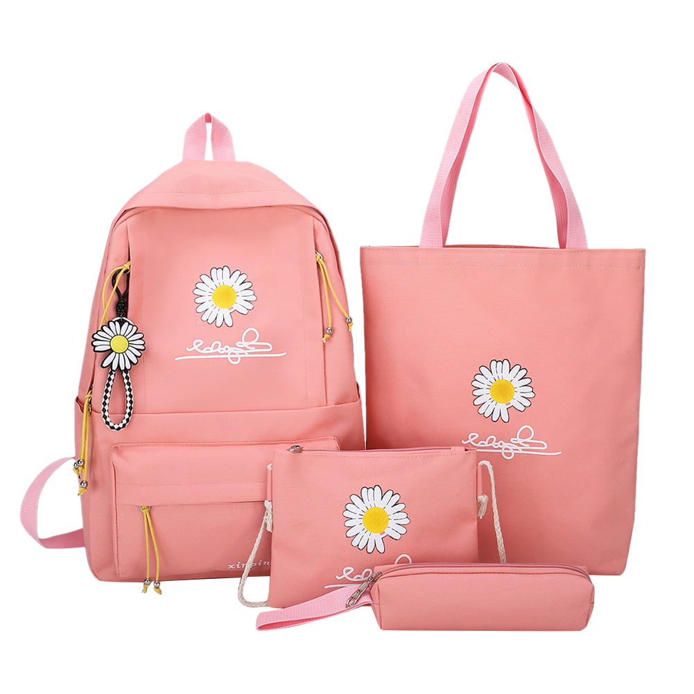 Daisy Canvas Backpack School Bag Messenger Bag Set for Girls