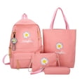 thumbnail image 4 of Bolsa 4 unids/set Mochila de Lona chica estudiante Likrtyny Estilo Preppy rosa, 4 of 8