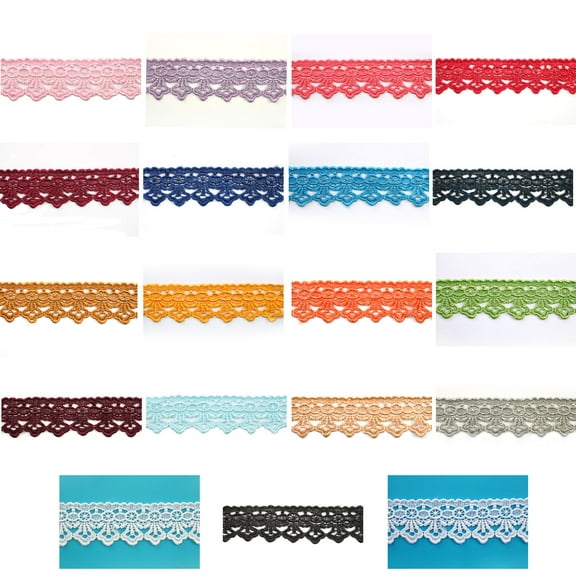 Lily 1.75" 19 Colors Embroidery Guipure Venice Lace Trim Floral Trimming by Yard