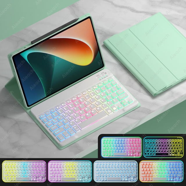 Funda para Xiaomi Pad 5 Funda de teclado para Xiaomi Mi Pad 5 Pro Funda 2021 ruso español francés Arco Iris Bluetooth teclado Tan Jianjun unisex