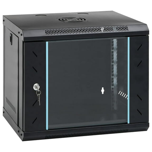 vidaXL 9U Wall Mounted Network Cabinet 19" IP20 20.9x15.7x17.7"