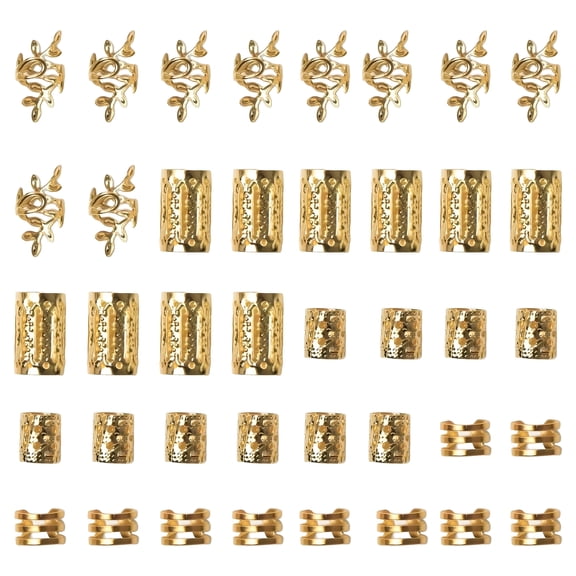 VANIDO 40Pcs Gold Hair Accessories Lightweight Design No Scalp Strain Hair Jewelry for Braids For Braid Enthusiasts Hair Beads and Charms for Braids