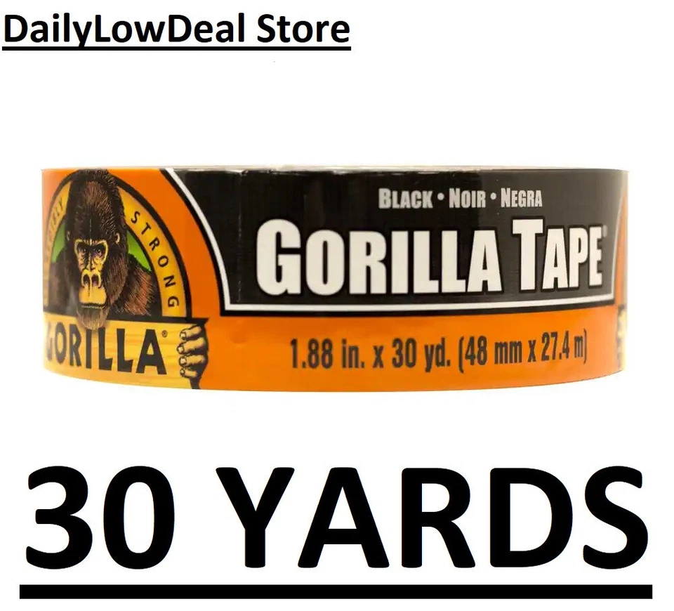 CIRCLE- Black Gorilla Glue Tape All Weather Duct Outdoor Large Roll 1.88 X 30Yd