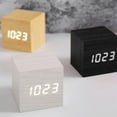 thumbnail image 4 of Reloj despertador digital Dinheiro, con pantalla de tiempo LED electrónica de madera, 4 of 5