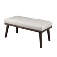 thumbnail image 3 of Home Fare Milieu du Siècle Moderne Banc Touffeté en Blanc, 3 of 6