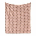 thumbnail image 1 of Blush Pink Soft Flannel Fleece Blanket, Art Deco Style Geometric Vintage Repetitive Feathers Scale Motif Pattern, Cozy Plush for Indoor and Outdoor Use, 70" x 90", Ginger and Blush, by Ambesonne, 1 of 6