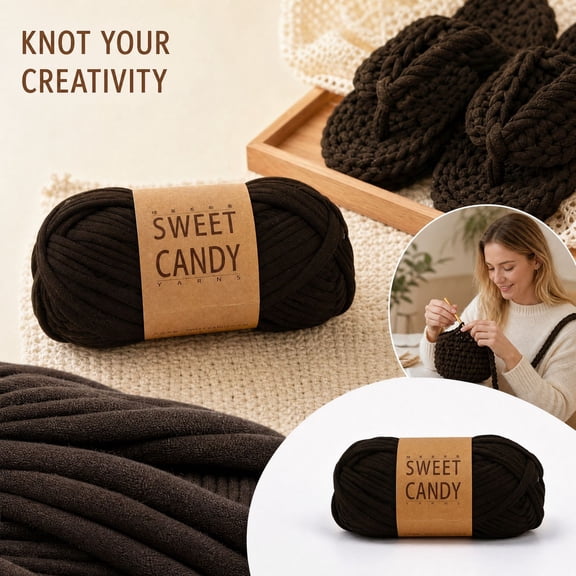 Fabric Strip Yarn for Crochet Slipper Bag Thick Cloth Thread Bulky Yarn 6 Colors Available for Knitting
