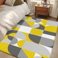 thumbnail image 4 of Mid Century 3x5 Area Rugs for Living Room, Yellow Grey Abstract Retro Geometric Modern Non Slip Floor Mat Washable Low-Profile Indoor Carpet for Bedroom, Dining Room, Bathroom, 4 of 9