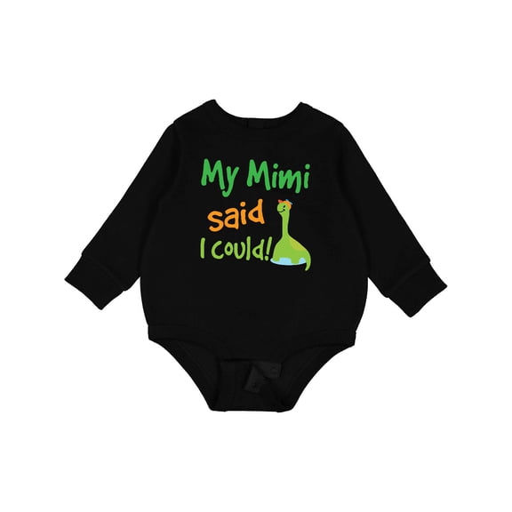 Inktastic My Mimi Said I Could Funny Dinosaur Baby Fleece Bodysuit