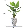 thumbnail image 4 of Vintage Home Artificial Faux Real Touch 5.59 Feet Tall Philodendron Erubescens With Fiberstone Planter, 4 of 6