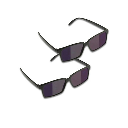 (2) Black Secret Rearview Spy Mirror Sunglasses Specially Coated Lenses To See Whats Behind You With Your Vision For Kids, Teens Adults, Spy Gear Accessory