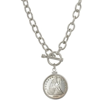 American Coin Treasures Civil War Sterling Silver Seated Liberty Pendant