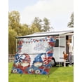 thumbnail image 4 of 4th of July RV Awning Sun Shade Screen 9'X7' American Flag Gnomes Mesh Sunscreen Daisy Stars Ribbon Fireworks Awning Shade Screen with Zipper UV Blocker Completed Kits for RV Motorhome Camper, 4 of 7