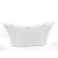 thumbnail image 5 of CastelloUSA Ocean 69" Solid Surface Freestanding Soaking Bathtub in White or Gray Grey, 5 of 5