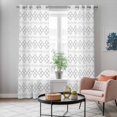 thumbnail image 6 of Kitchen Curtains 84 Inch Length 2 Panels, Grey Boho Grommets Window Treatment Curtain, Vintage Ethnic Tribe Abstract Art Thermal Curtains Drapes for Living Room/Bathroom, 6 of 9