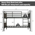 thumbnail image 6 of Continental Sleep, 30" Metal Bunk Bed, for Kids, Black, 6 of 7