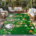thumbnail image 2 of St. Patrick's Day Outdoor Rug for Patio/Deck/Porch, Non-Slip Large Area Rug 4 x 6 Ft, Spring Shamrock Gnomes Balloons Flag Green Indoor Outdoor Rugs Washable Area Rugs, Camping Rug Carpet Runner, 2 of 8