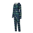 thumbnail image 2 of Women's Concepts Sport  College Navy Seattle Seahawks Roadway Allover Print Microfleece Full-Zip Union Suit, 2 of 3