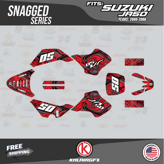 Kalair GFX Graphics Kit for Suzuki JR50 (All Years) Snagged Series