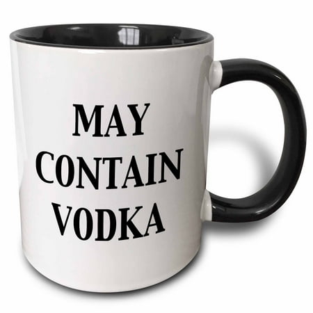 

3dRose May contain vodka - Two Tone Black Mug 11-ounce