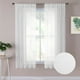 thumbnail image 1 of Tollpiz Cortinas Cortas De Hojas Transparentes Con Bordado De Hojas Blancas, Cortinas De Dormitorio Con Bolsillo Para Barra, Cortinas De Gasa De Lino Sintético Con Hojas Bordadas Para Sala De Estar, 5, 1 of 5