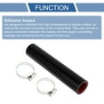 thumbnail image 4 of Unique Bargains 1 Set 30mm 1.18" ID 200mm 7.87" Length 0° Black Red Car Silicone Hose with Clamps Universal, 4 of 7