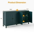 thumbnail image 4 of May in Color Sideboard Buffet, 58" Modern Buffet Cabinet with 4 Doors and Adjustable Shelves, for Entryway, Dining Room, Living Room, Bedroom, Turquoise, 4 of 6