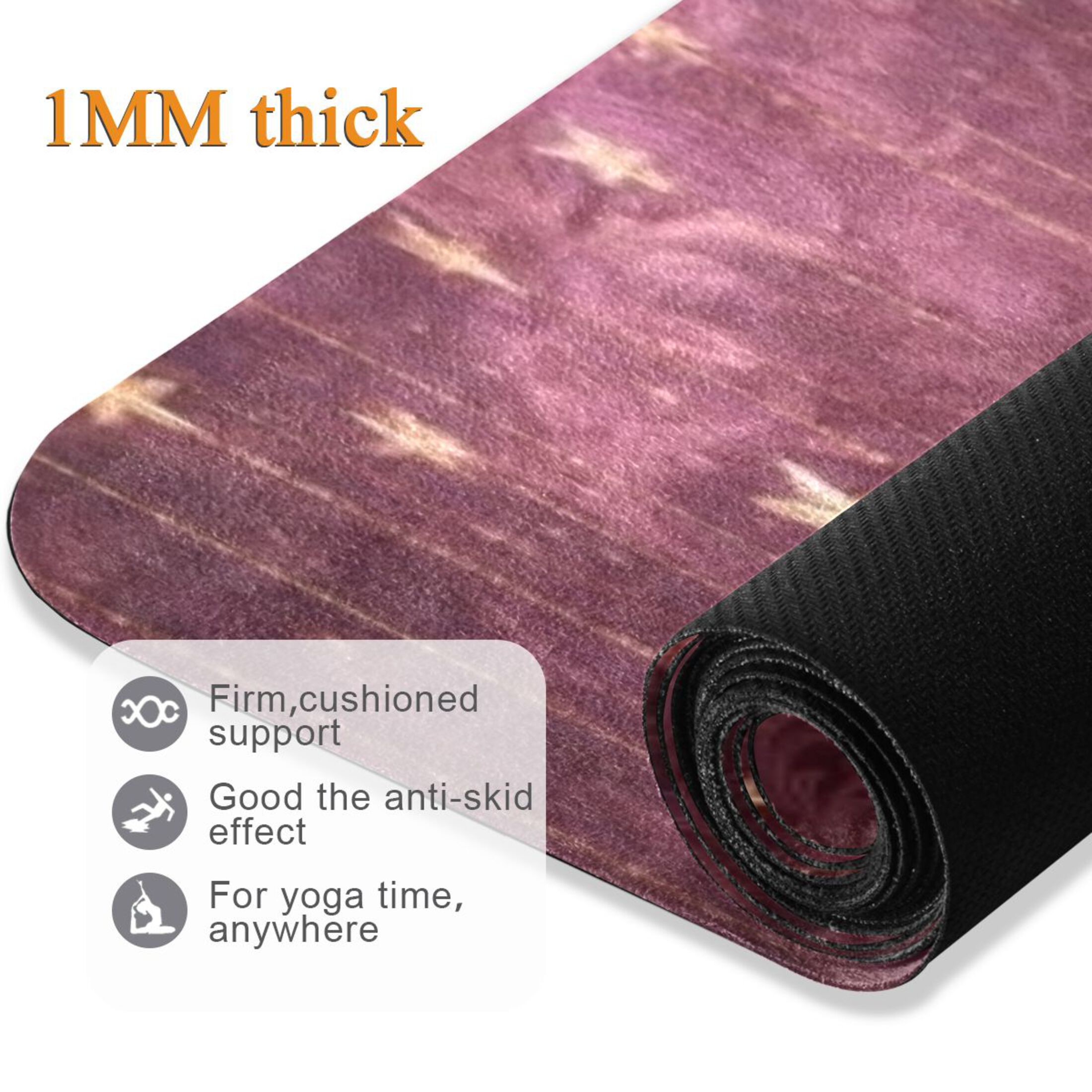BZSMCE Yoga Mat Women Fitness Mat Celestial Moon and Star Pattern