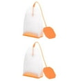 thumbnail image 3 of Dsseng 2 Pcs Reusable Silicone Tea Bags with Long Rope, Premium Loose Leaf Tea Infuser Strainer for Tea Cups(Orange), 3 of 5