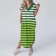 thumbnail image 4 of XuJwPNcy Women Summer Dresses Casual Boho Short Sleeve V Neck Long Tshirt Dress Loose Vacation Dress with Pockets, 4 of 6